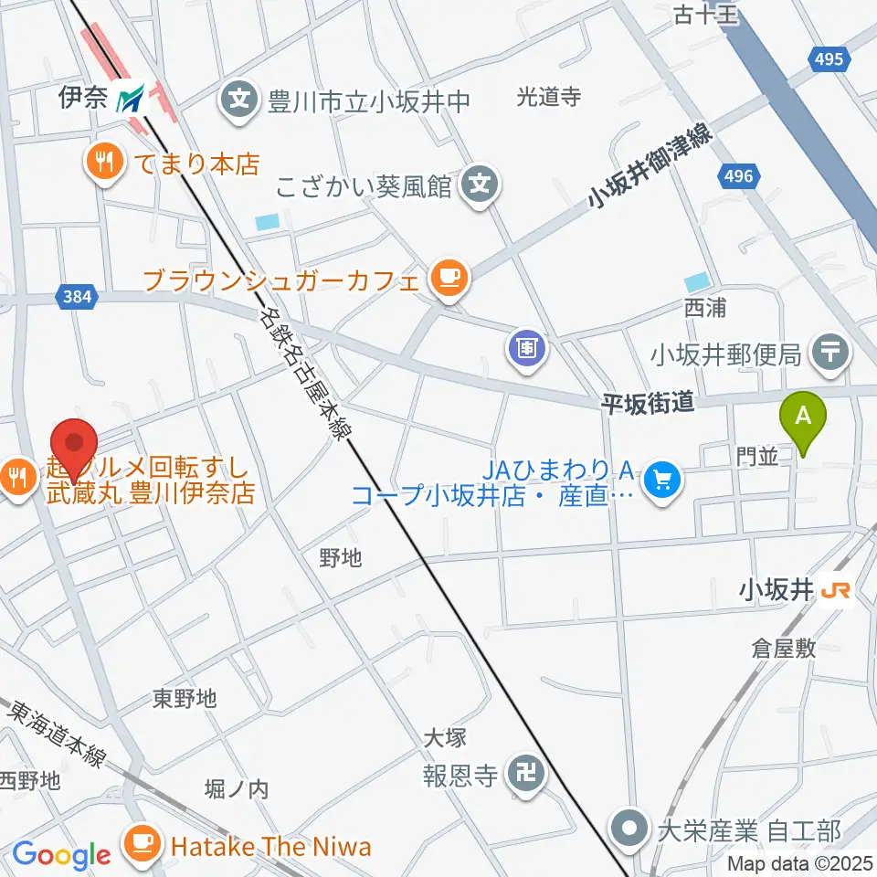 豊川市小坂井文化会館フロイデンホール周辺のホテル一覧地図
