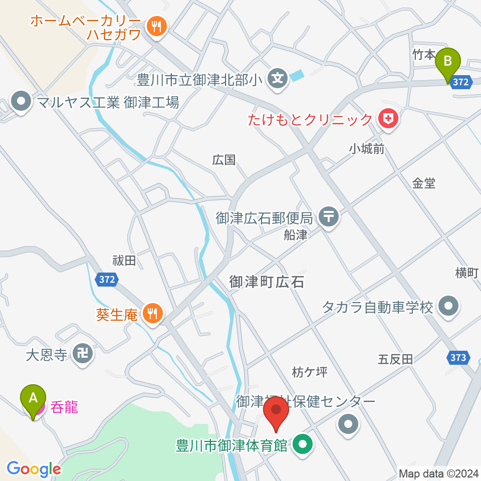 豊川市御津文化会館 ハートフルホール周辺のホテル一覧地図