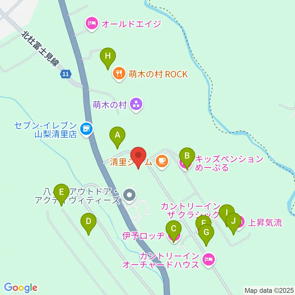 萌木の村オルゴール館ホール・オブ・ホールズ周辺のホテル一覧地図
