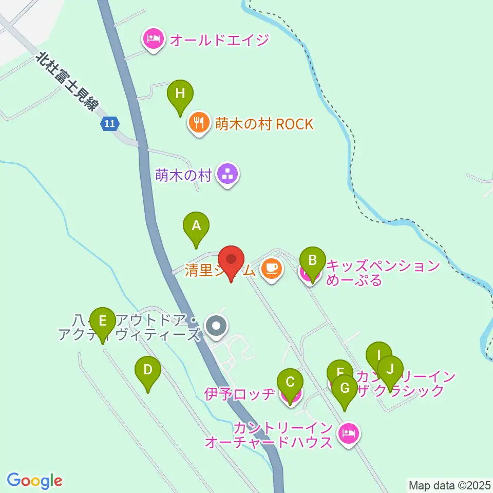 萌木の村オルゴール館ホール・オブ・ホールズ周辺のホテル一覧地図
