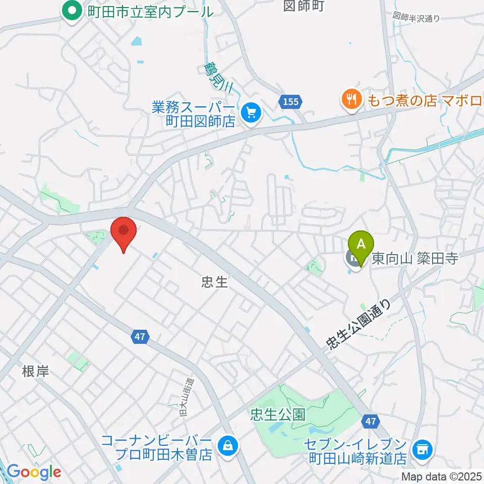 忠生市民センター周辺のホテル一覧地図