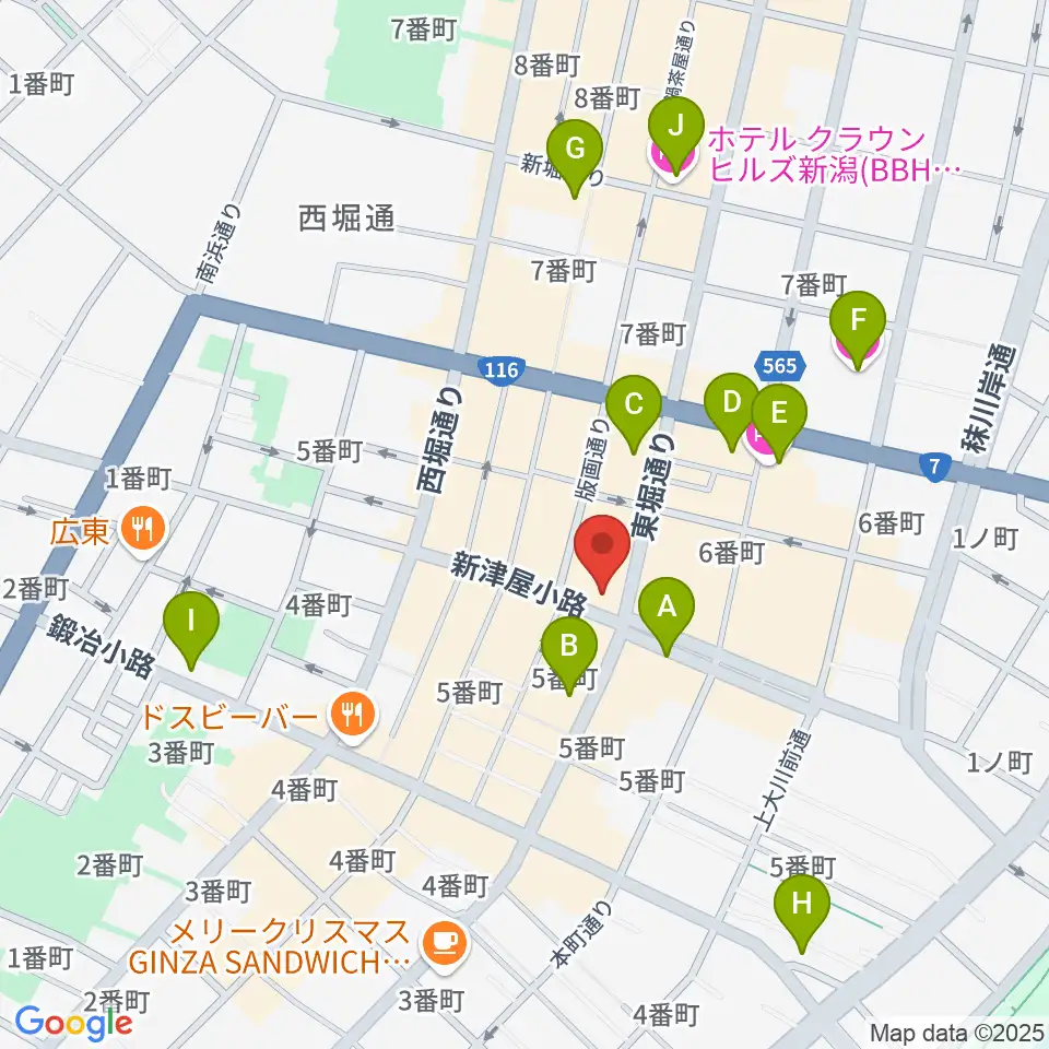 新潟古町えんとつシアター周辺のホテル一覧地図