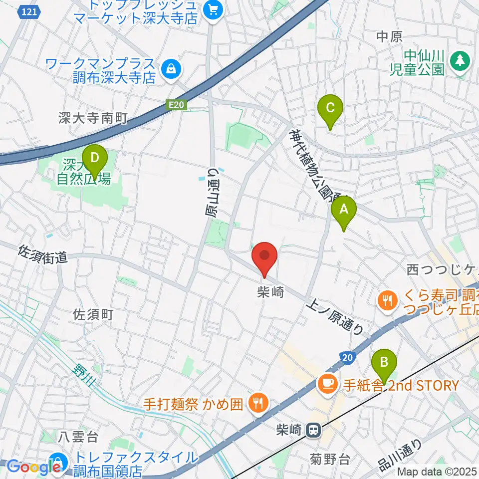 ユリミュージックキャンパス調布柴崎教室周辺のホテル一覧地図