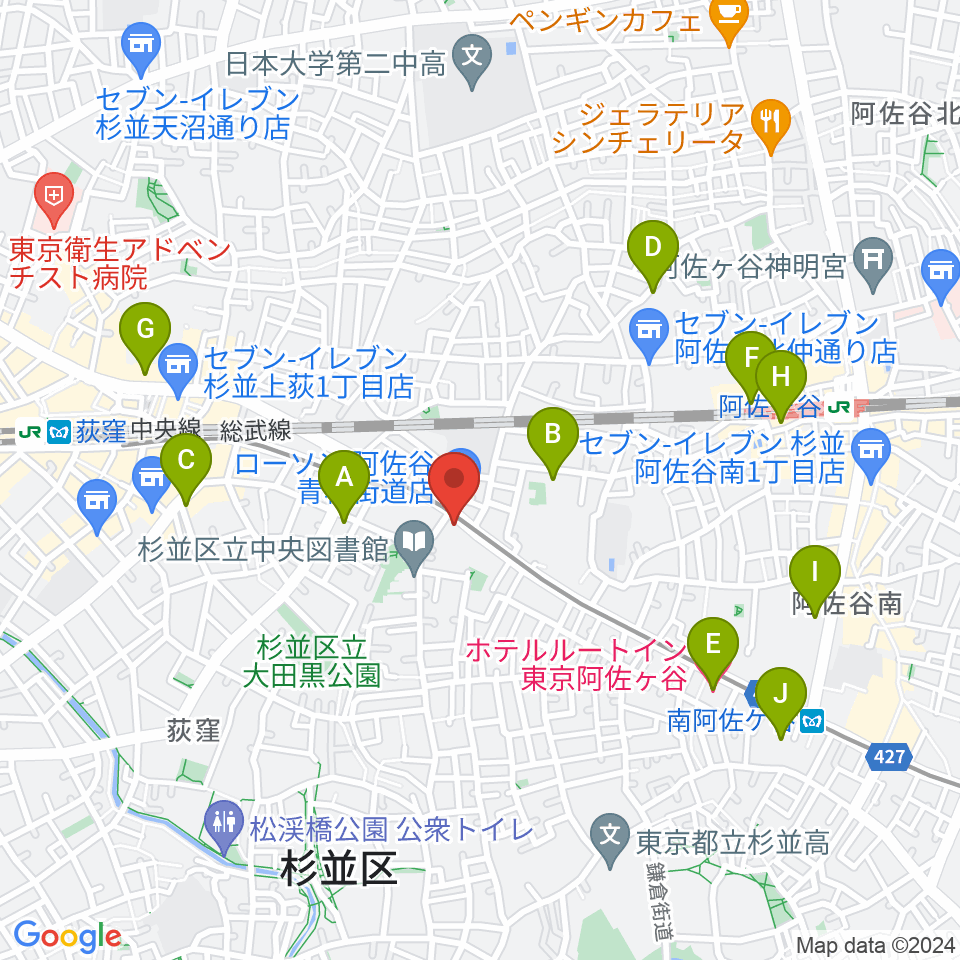 荻窪 かふぇ＆ほーる with遊周辺のホテル一覧地図