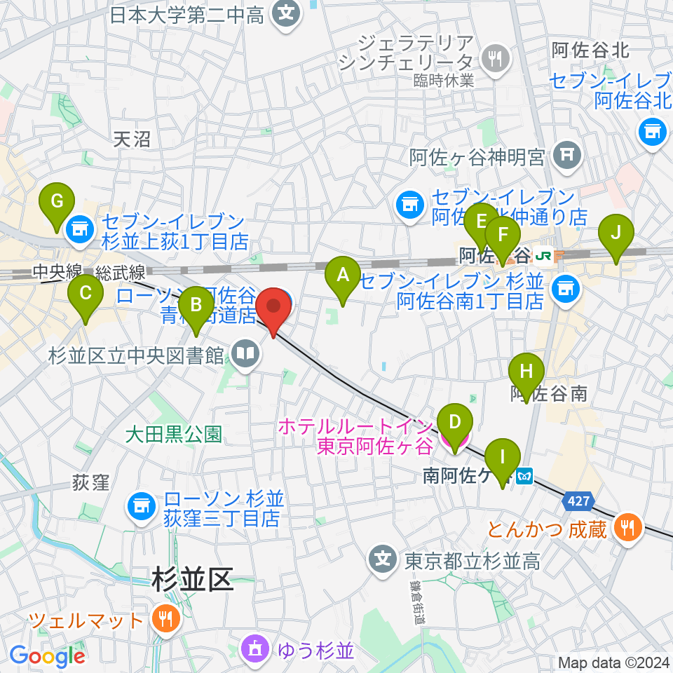 荻窪 かふぇ＆ほーる with遊周辺のホテル一覧地図