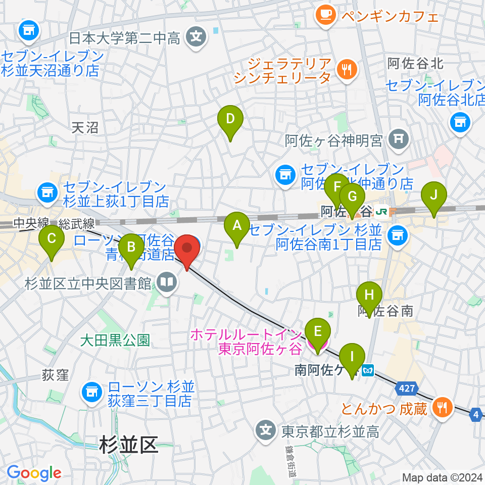 荻窪 かふぇ＆ほーる with遊周辺のホテル一覧地図