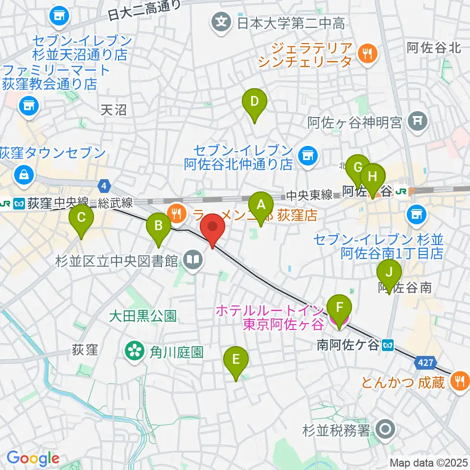 荻窪 かふぇ&ほーる with遊周辺のホテル一覧地図