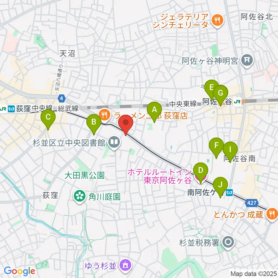 荻窪 かふぇ＆ほーる with遊周辺のホテル一覧地図