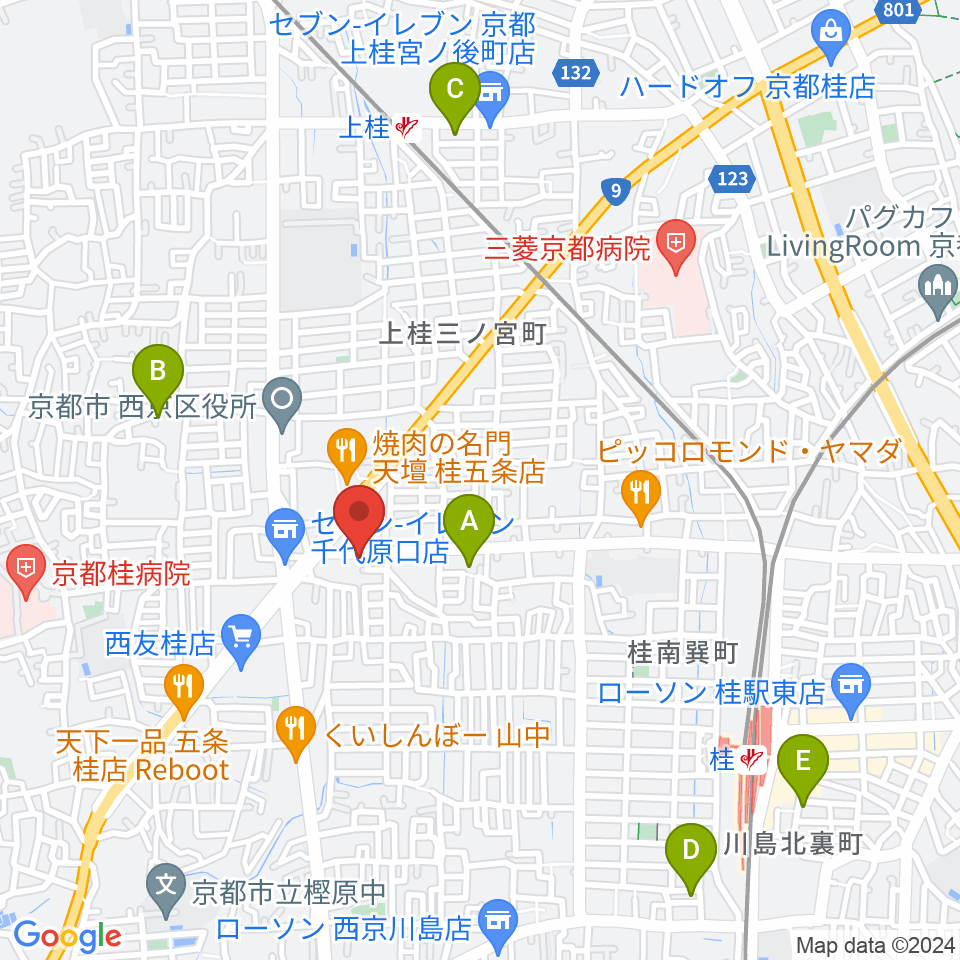 ベンチャーズハウス六絃周辺のホテル一覧地図