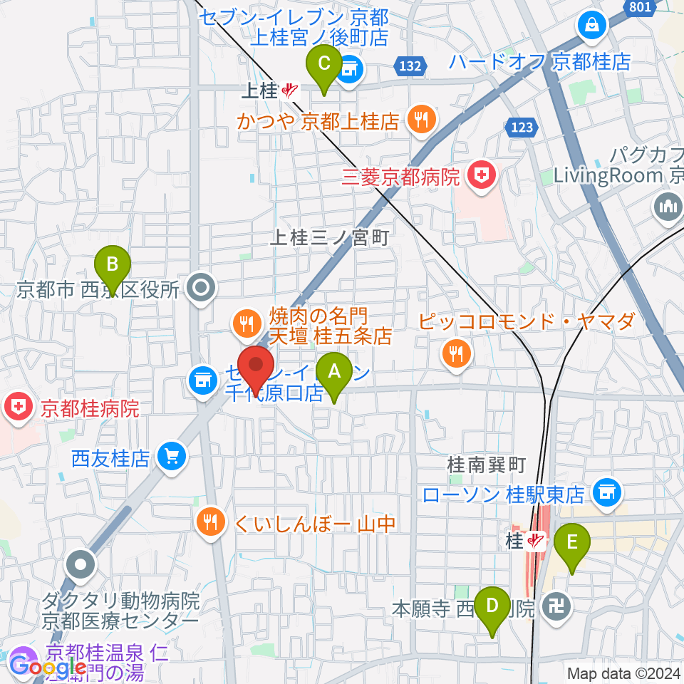 ベンチャーズハウス六絃周辺のホテル一覧地図