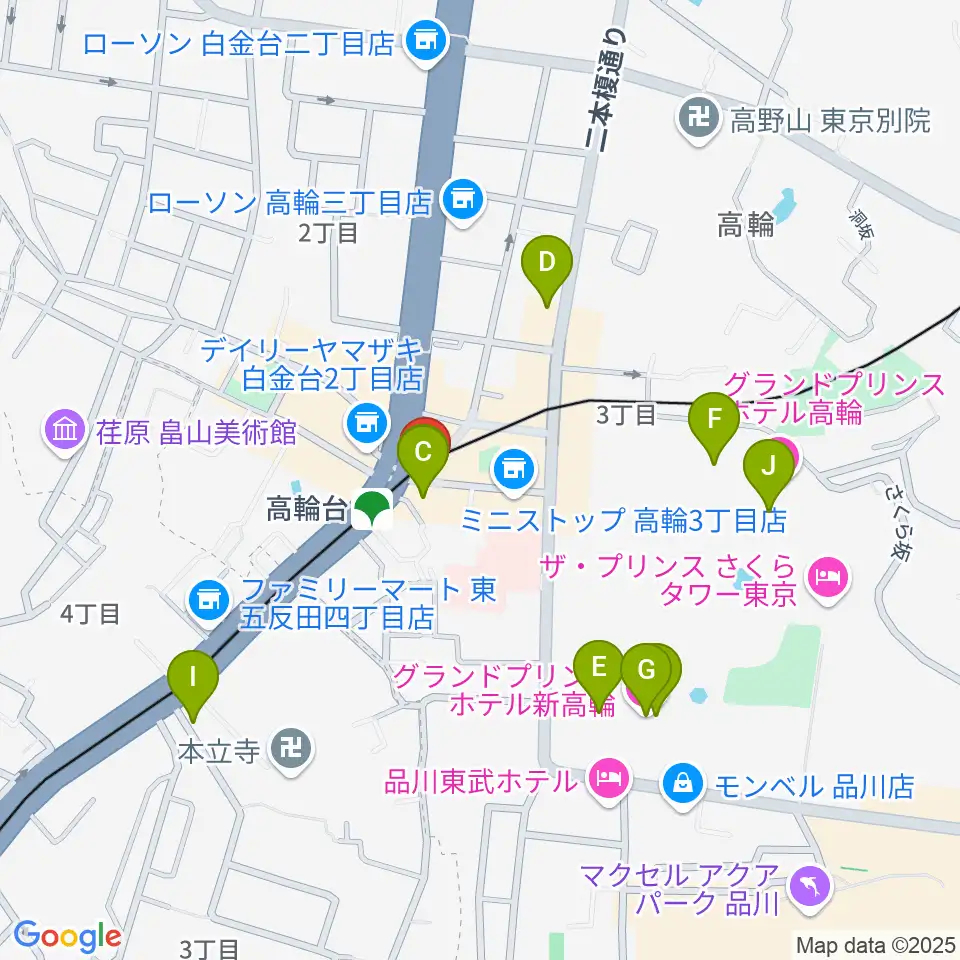 スタジオベイド高輪店周辺のホテル一覧地図