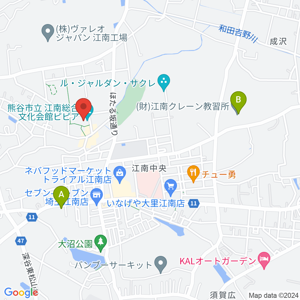 江南総合文化会館ピピア周辺のホテル一覧地図