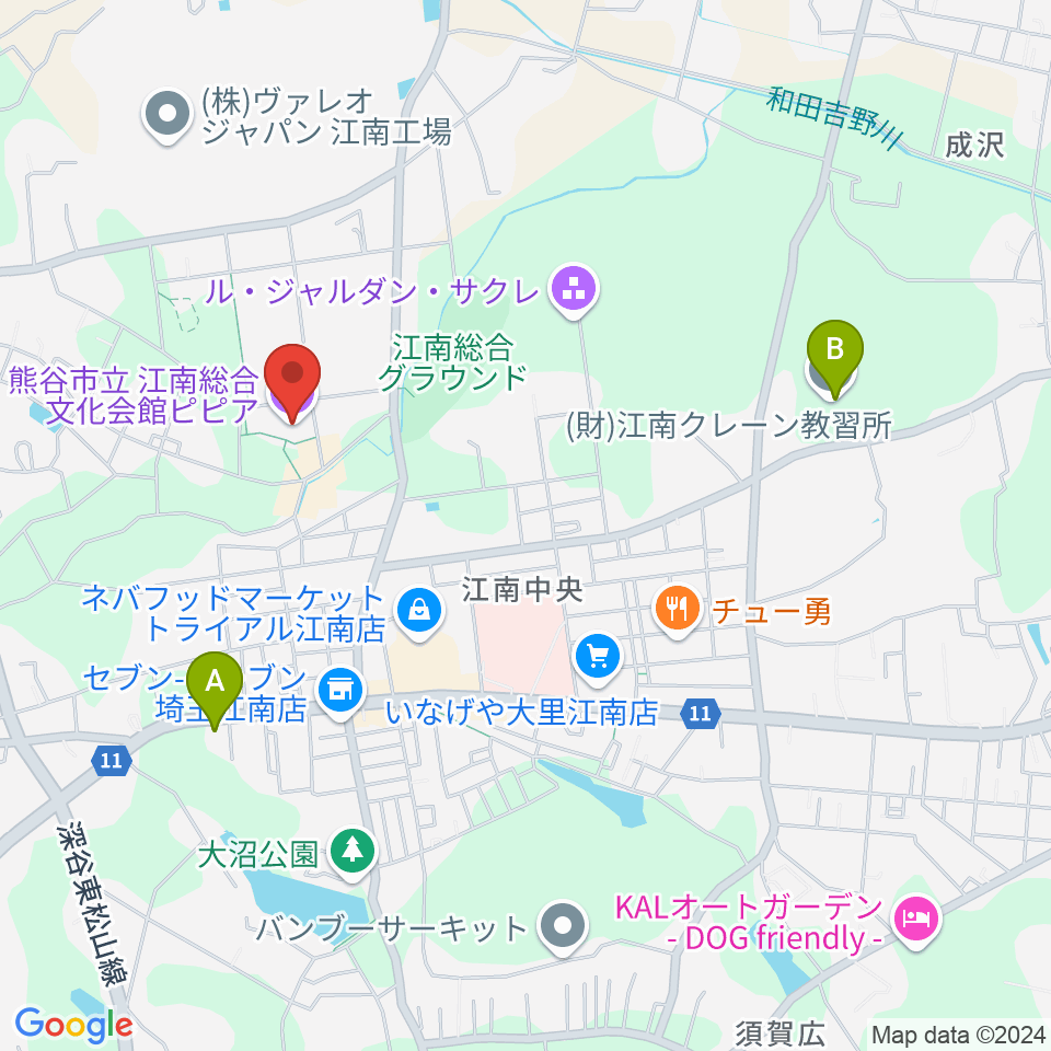 江南総合文化会館ピピア周辺のホテル一覧地図