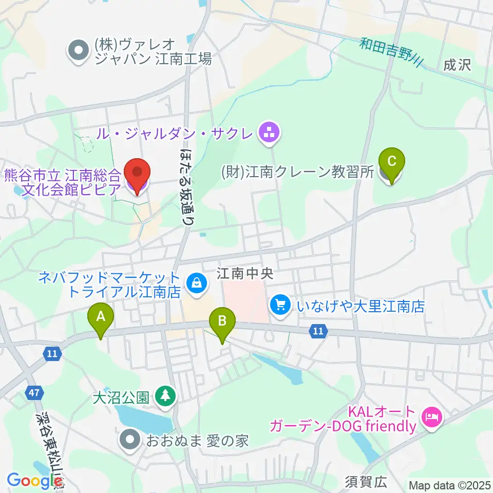 江南総合文化会館ピピア周辺のホテル一覧地図