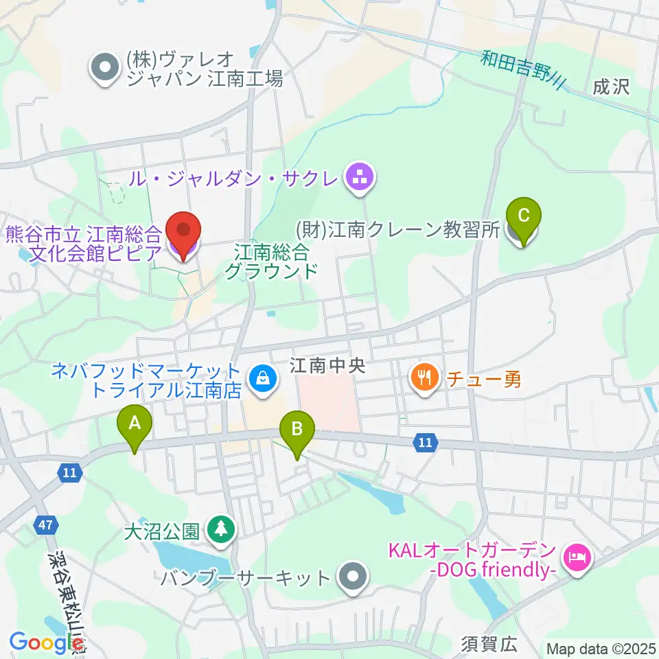 江南総合文化会館ピピア周辺のホテル一覧地図