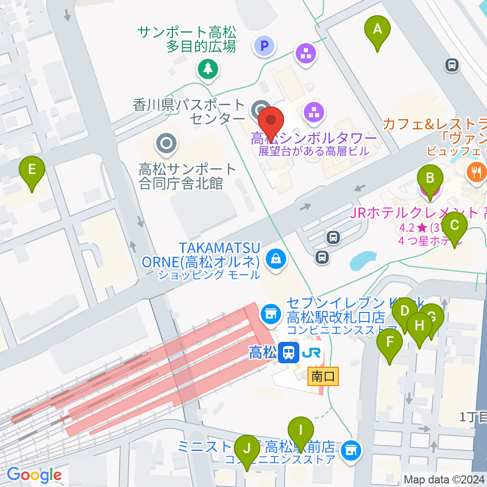 e-とぴあ・かがわ周辺のホテル一覧地図