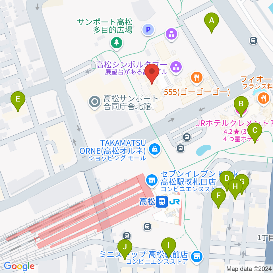 e-とぴあ・かがわ周辺のホテル一覧地図