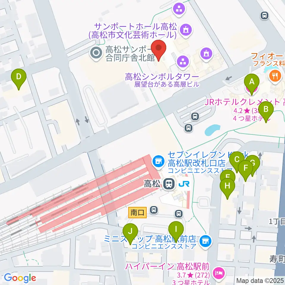 e-とぴあ・かがわ周辺のホテル一覧地図
