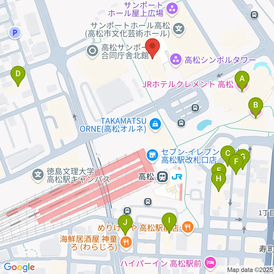 e-とぴあ・かがわ周辺のホテル一覧地図