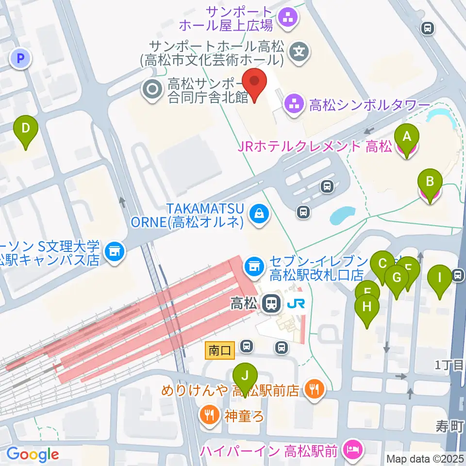 e-とぴあ・かがわ周辺のホテル一覧地図