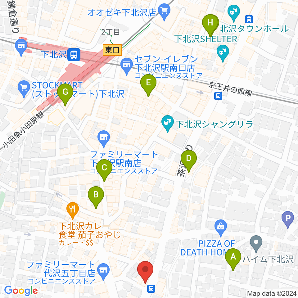 下北沢LADY JANE周辺のホテル一覧地図