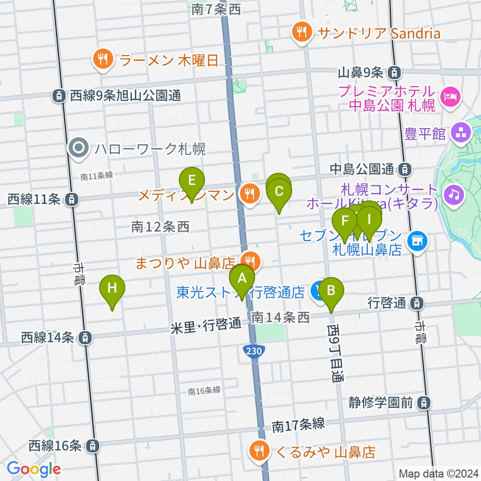 ピアノプラザセイヤスターツ周辺のホテル一覧地図