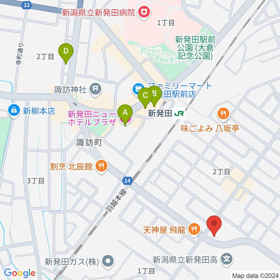 わたじん楽器 新発田周辺のホテル一覧地図