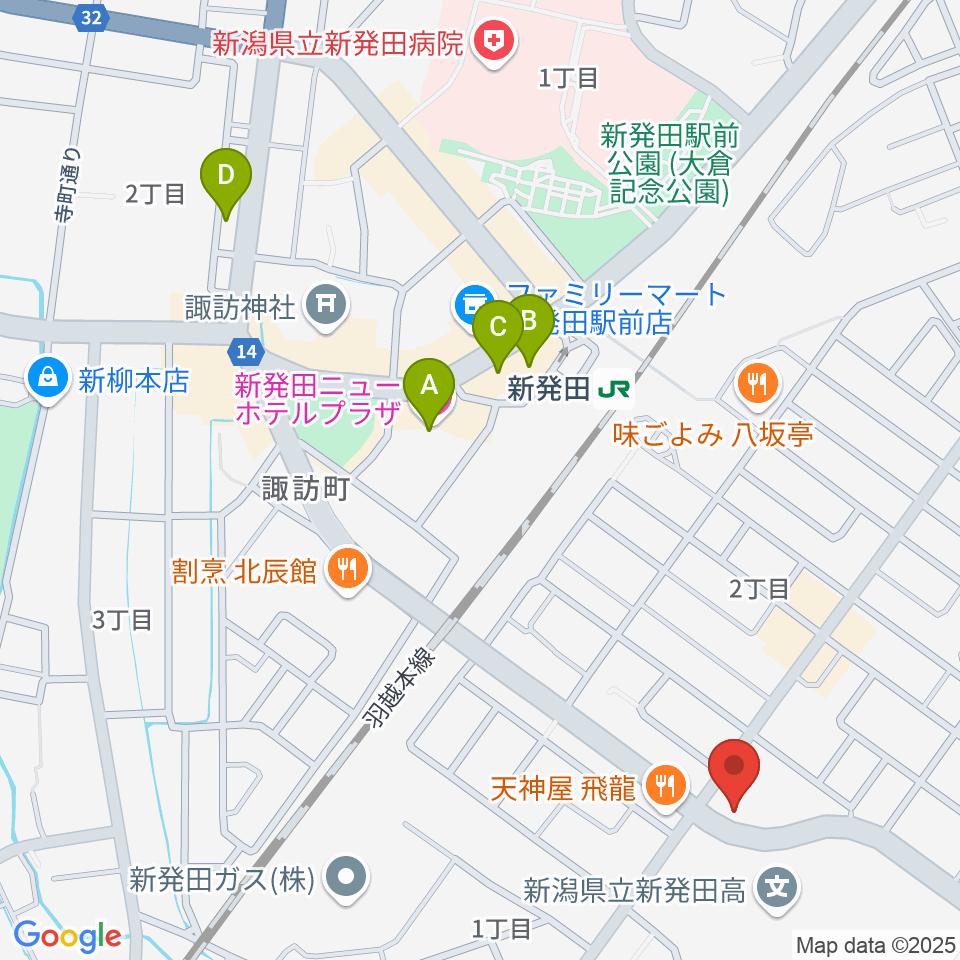 わたじん楽器 新発田周辺のホテル一覧地図