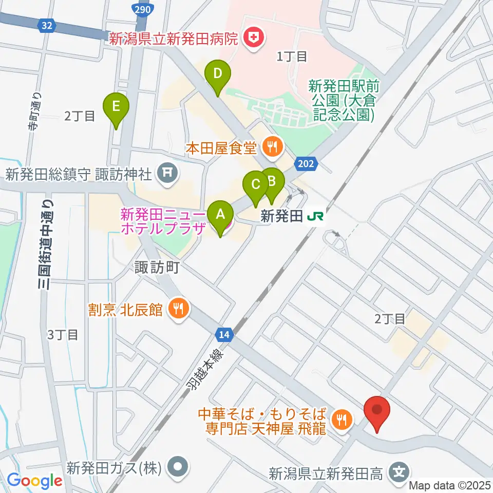 わたじん楽器 新発田周辺のホテル一覧地図