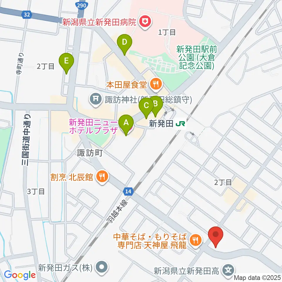 わたじん楽器 新発田周辺のホテル一覧地図