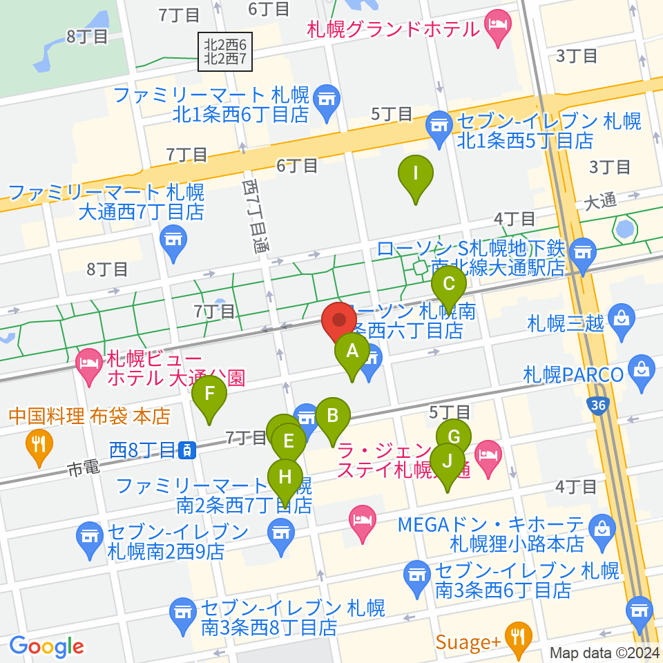 札幌ザ・ルーテルホール周辺のホテル一覧地図