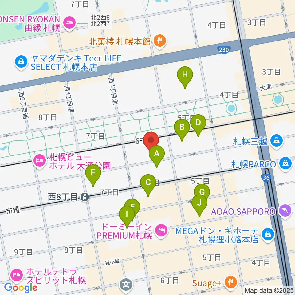 札幌ザ・ルーテルホール周辺のホテル一覧地図
