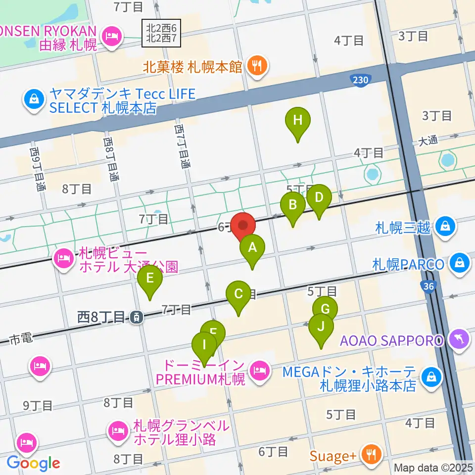 札幌ザ・ルーテルホール周辺のホテル一覧地図