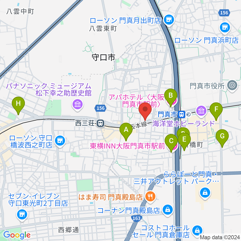 グランスタジオ周辺のホテル一覧地図