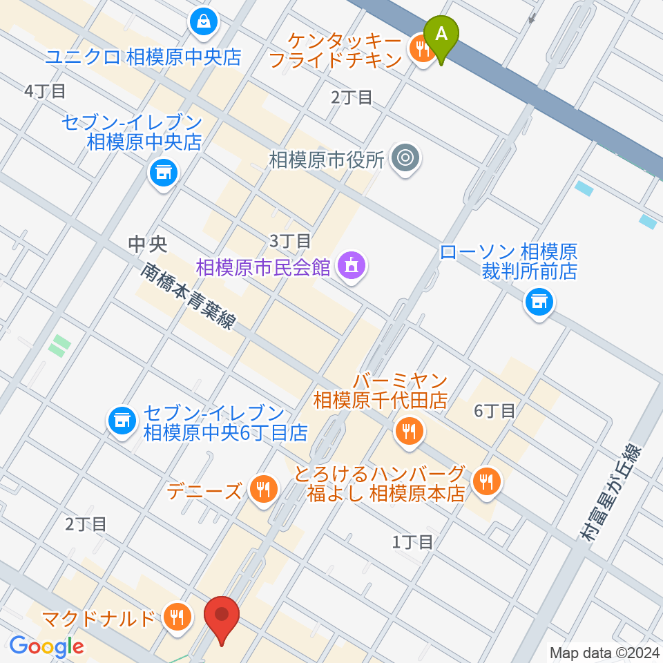 相模原メイプルホール周辺のホテル一覧地図