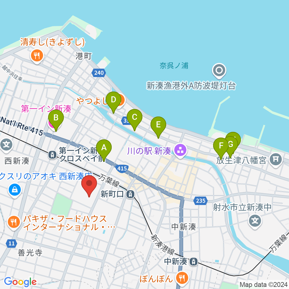 高周波文化ホール周辺のホテル一覧地図