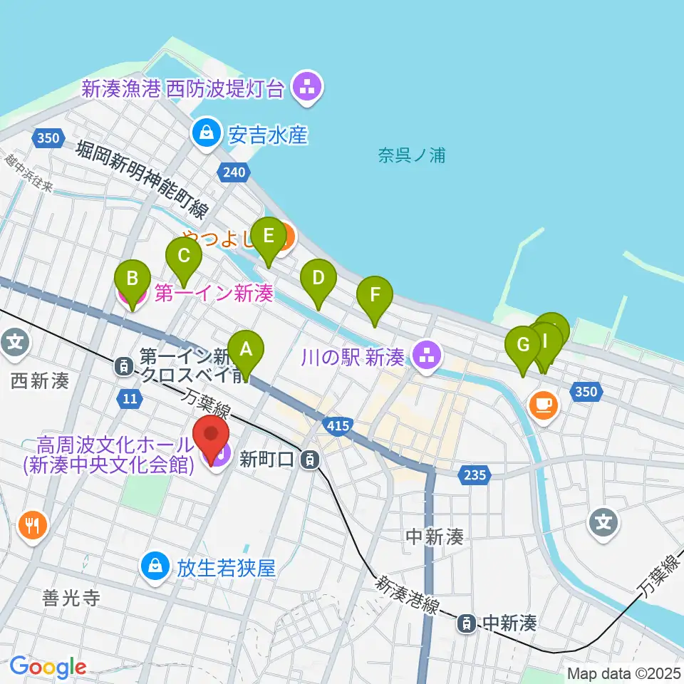 高周波文化ホール周辺のホテル一覧地図