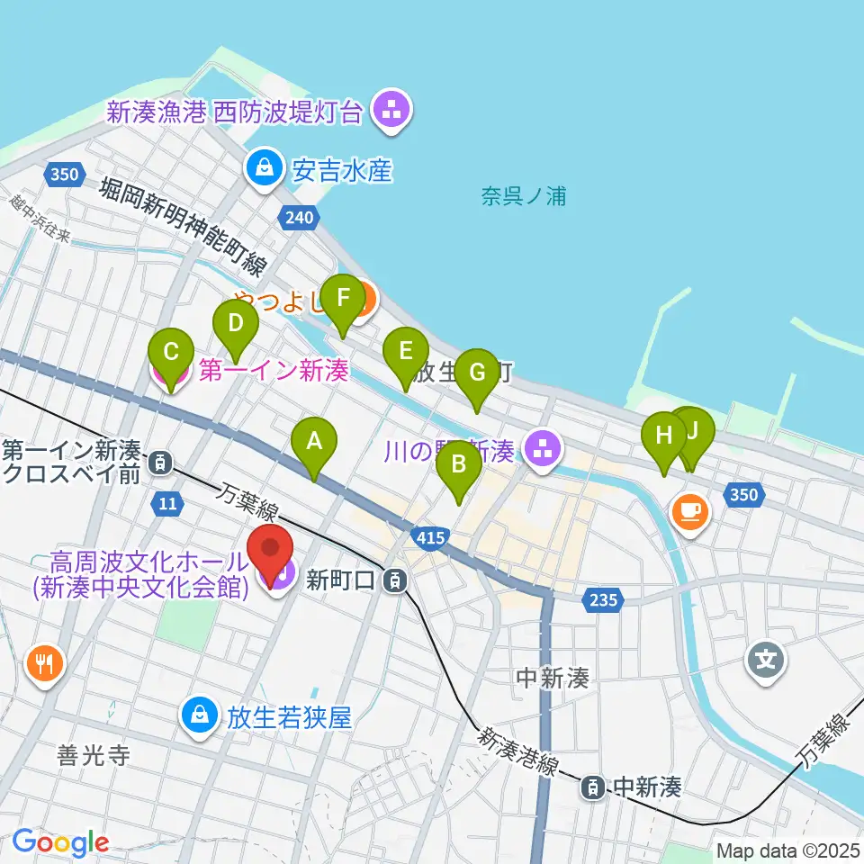 高周波文化ホール周辺のホテル一覧地図