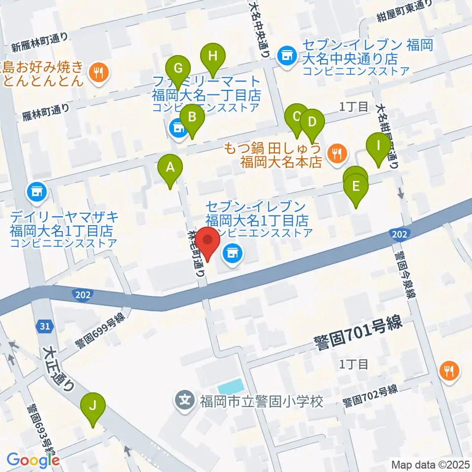 ボーカルレッスンミュウ天神校周辺のホテル一覧地図