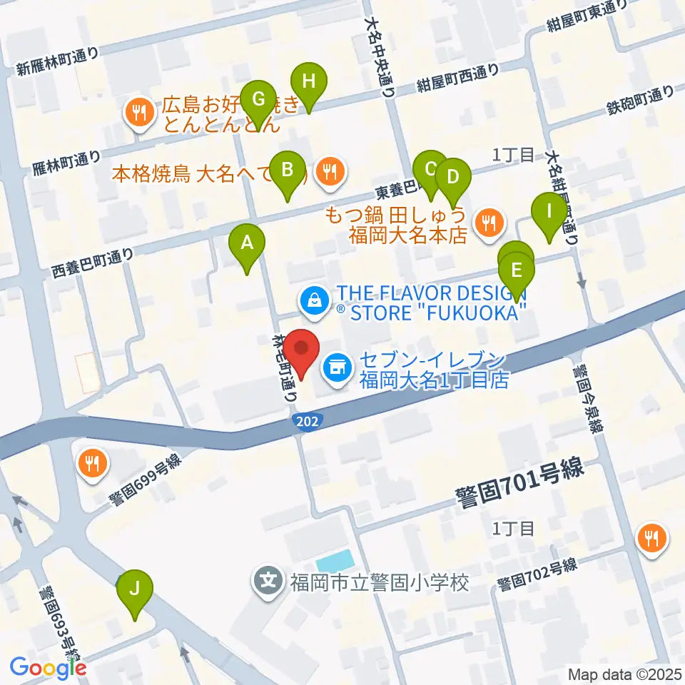 ボーカルレッスンミュウ天神校周辺のホテル一覧地図