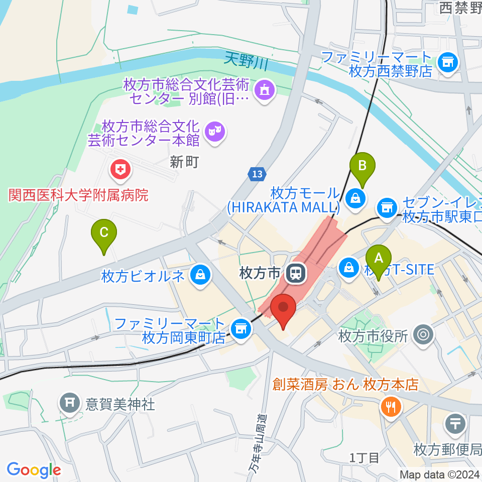 大東楽器ミューズデュオ周辺のホテル一覧地図