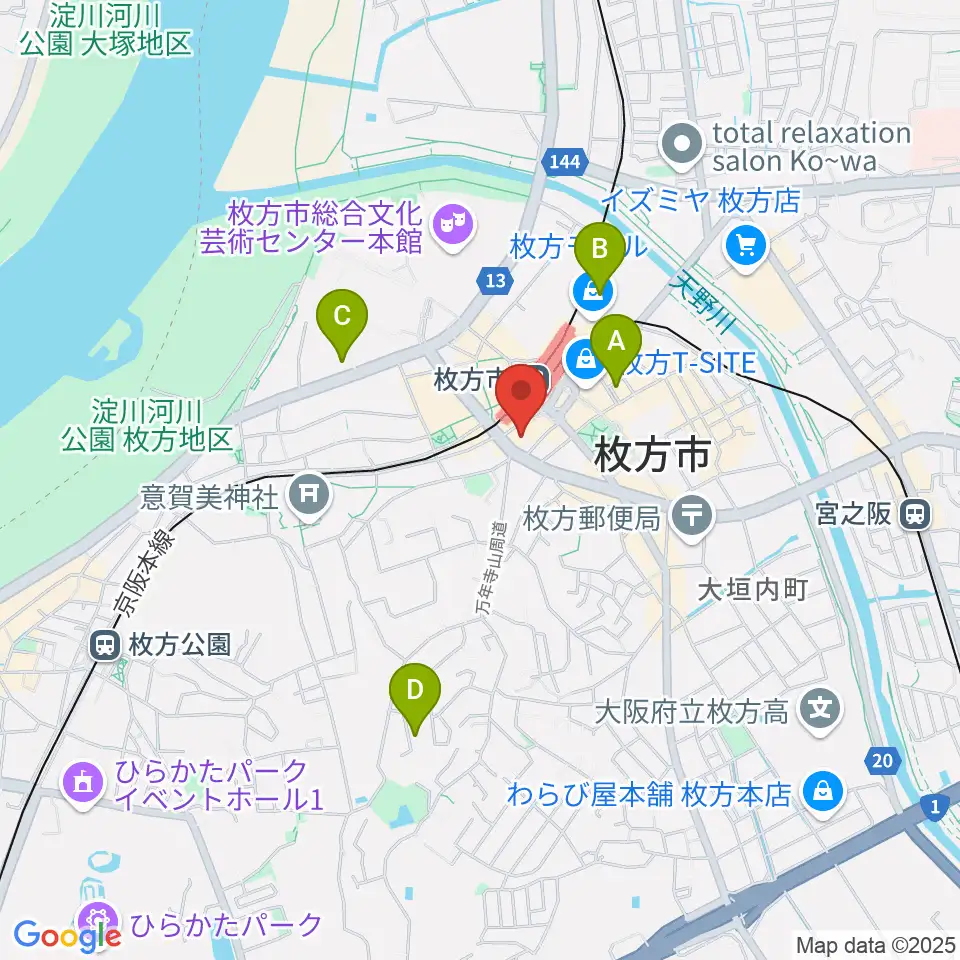 大東楽器ミューズデュオ周辺のホテル一覧地図