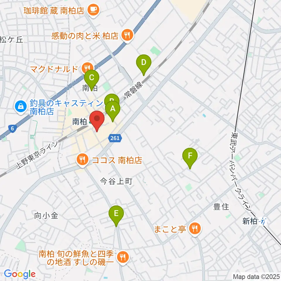 ウインズ南柏周辺のホテル一覧地図