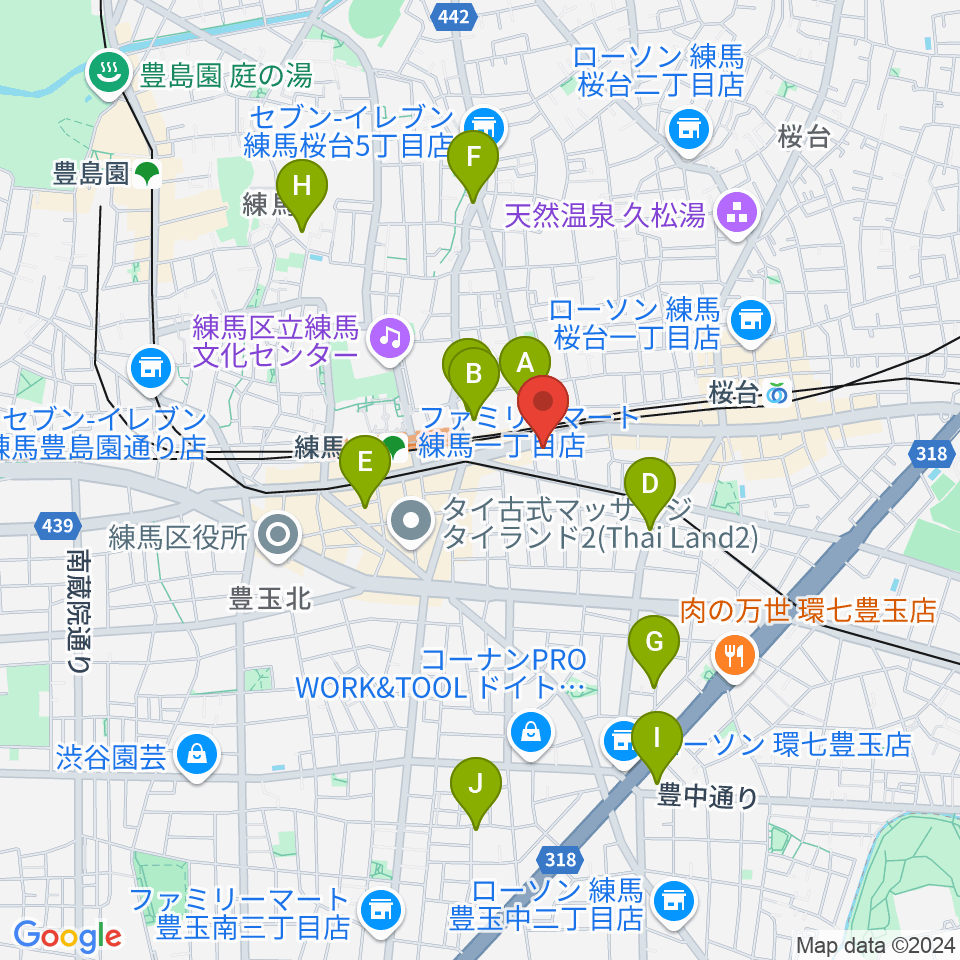 奈良龍二バイオリン教室 練馬教室周辺のホテル一覧地図