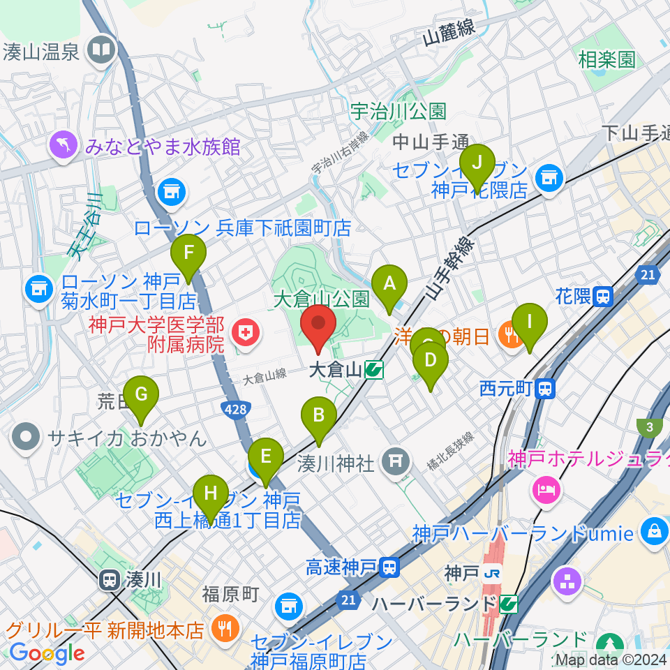 神戸ラピスホール周辺のホテル一覧地図