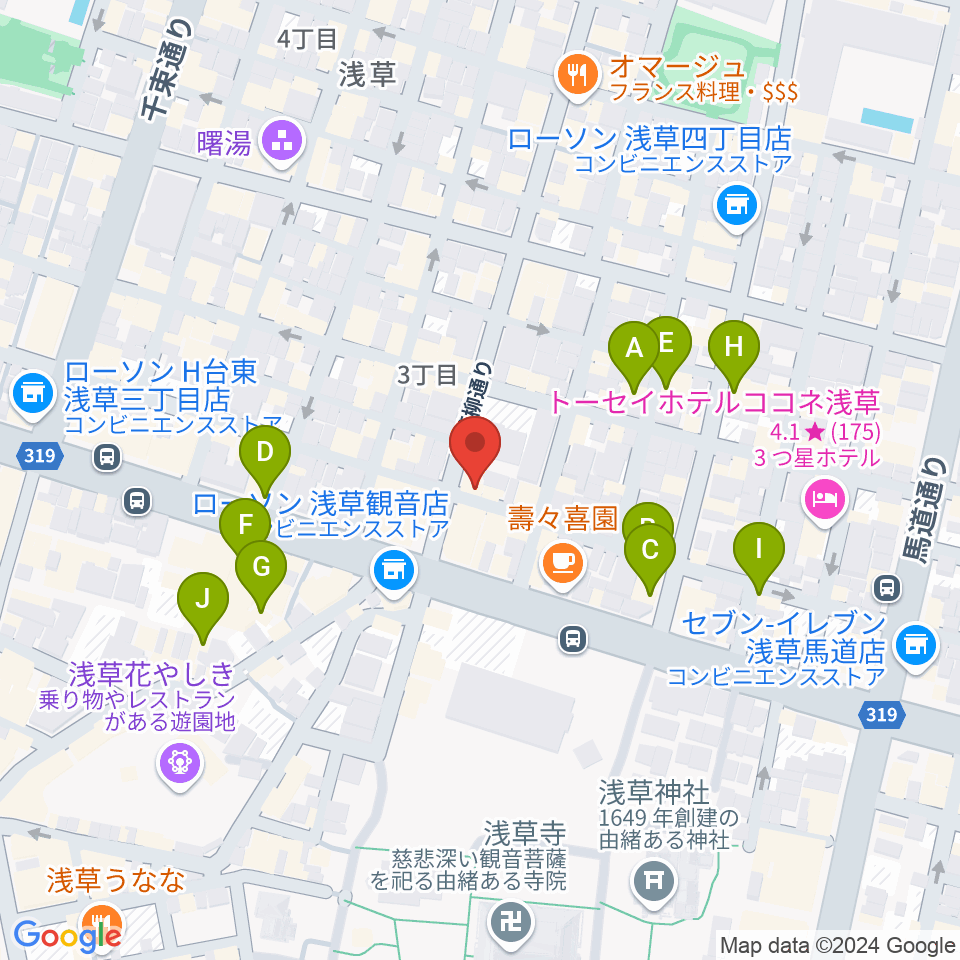 ネイキッドギターワークス周辺のホテル一覧地図