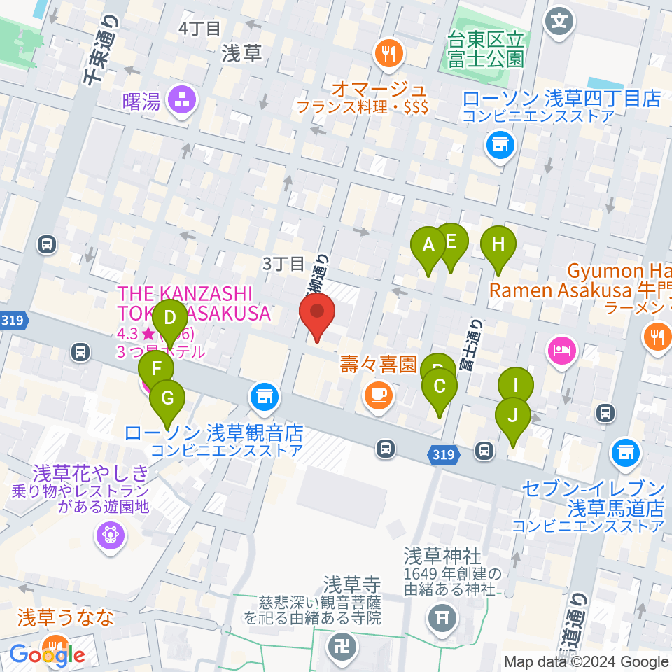 ネイキッドギターワークス周辺のホテル一覧地図