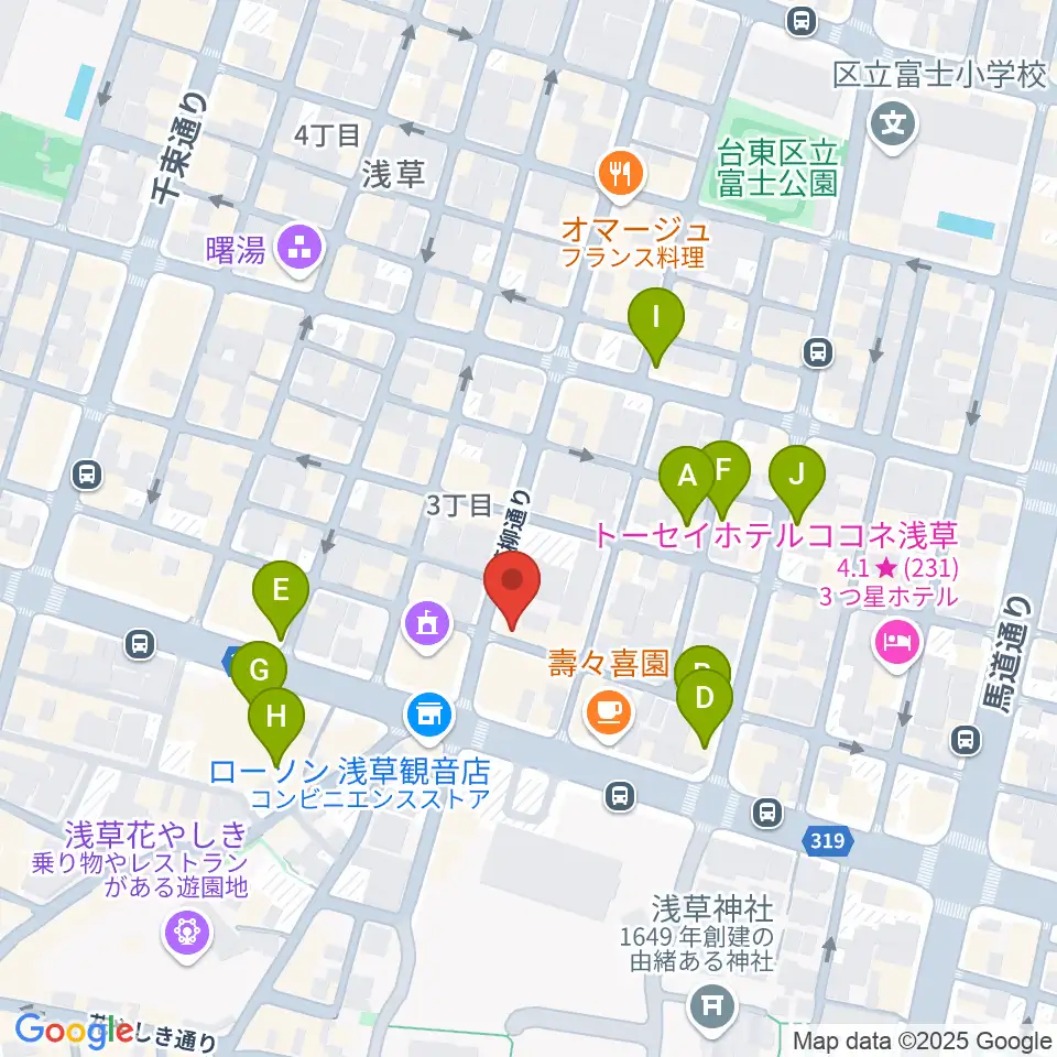 ネイキッドギターワークス周辺のホテル一覧地図