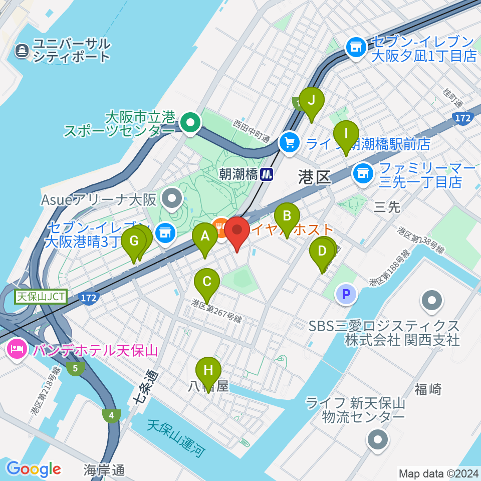 朝潮橋Piano Bar Kiyomi周辺のホテル一覧地図