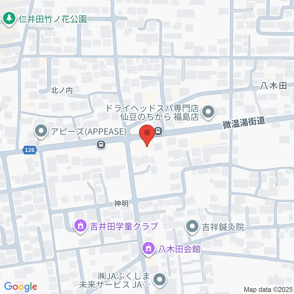 ピアノハウス福島周辺のホテル一覧地図